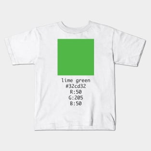 Lime Green Hex and RGB Code Kids T-Shirt